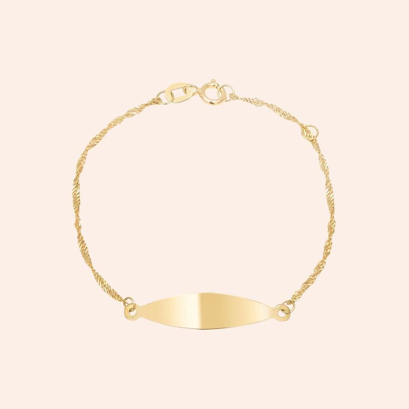 Pulseira Ouro 18K Infantil Chapa 1900067