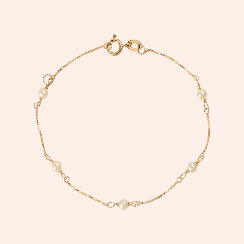 Pulseira Ouro 18K Infantil Pérola 1900098