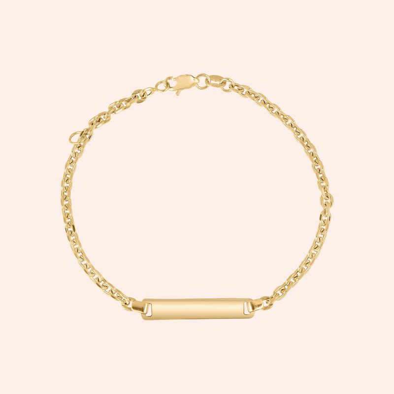 Pulseira Infantil Ouro 18k Chapa Cartier 1900425