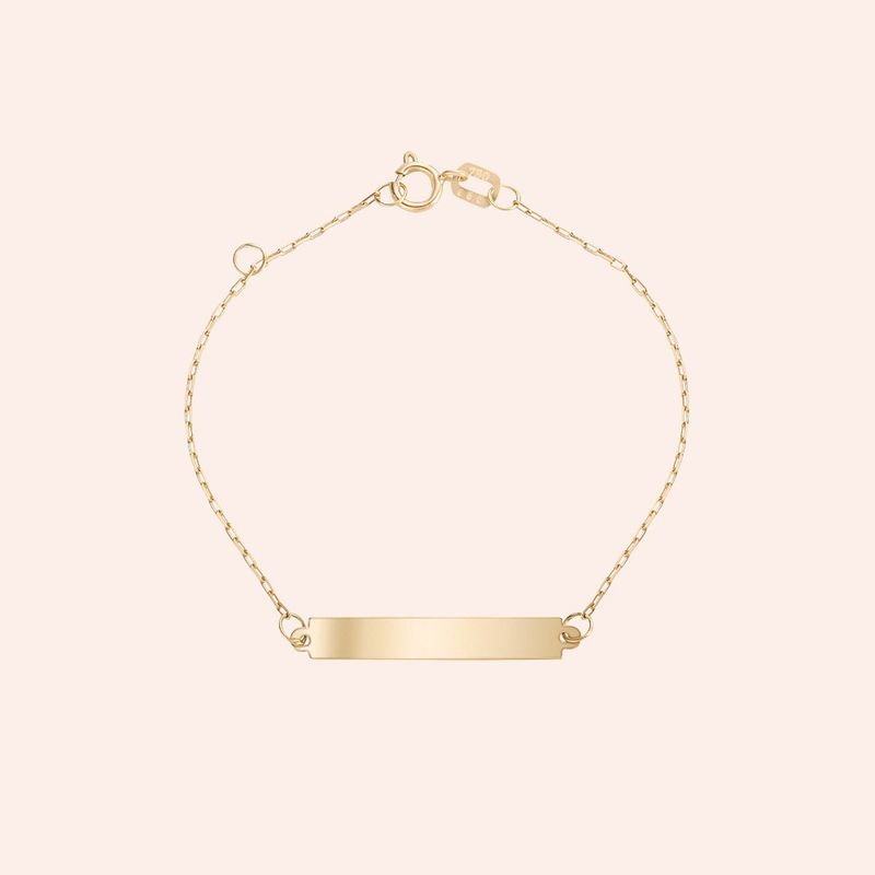 Pulseira Ouro 18k Infantil Chapa 1900465