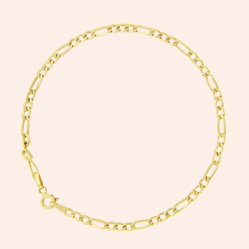 Pulseira Oca Ouro 18k Elos 3x1 2000252