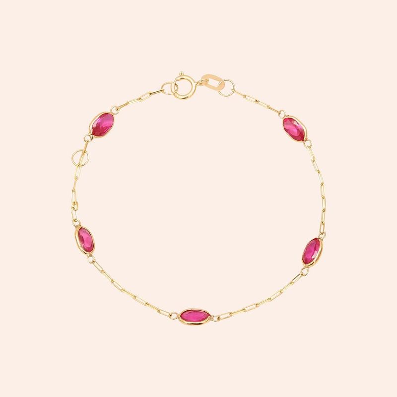 Pulseira Ouro 18K Infantil Zircônia 1900043
