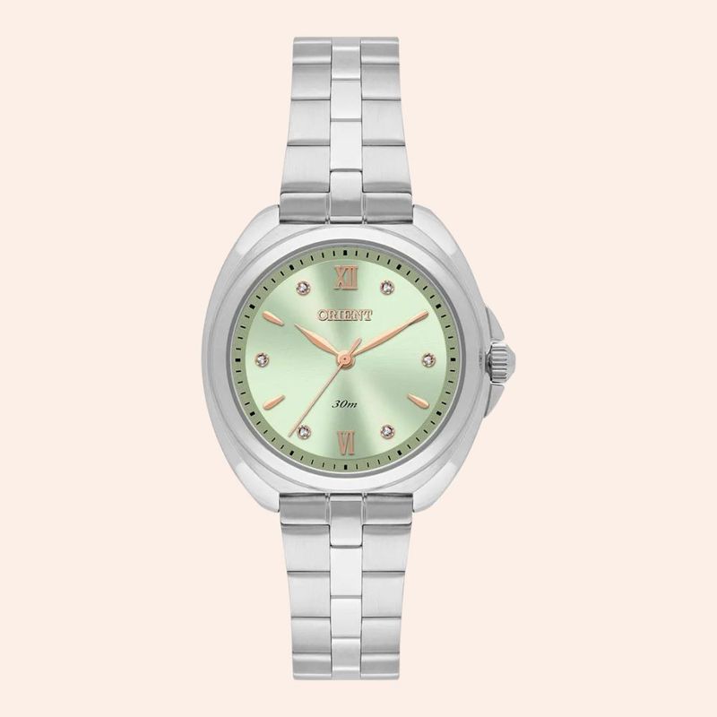 Relógio Orient Eternal Prata Analógico Feminino Verde FBSS0158/F3SX