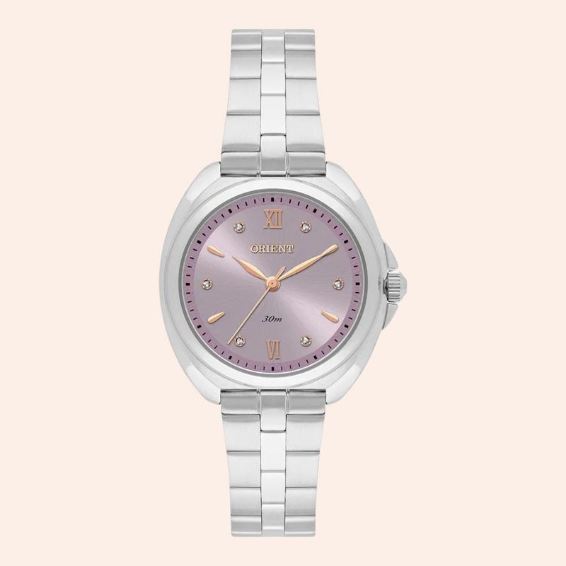 Relógio Orient Eternal Prata Analógico Feminino Lilás FBSS0158/R3SX