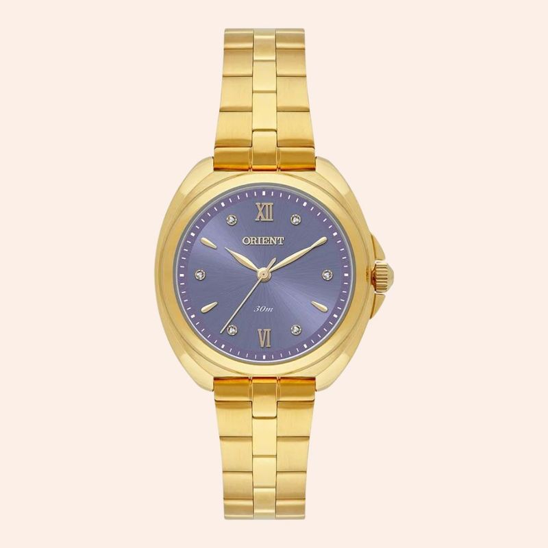 Relógio Orient Eternal Dourado Analógico Feminino Roxo FGSS0254/U3KX