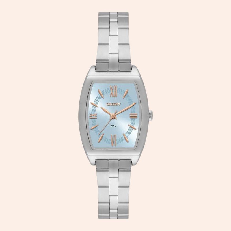 Relógio Orient Eternal Prata Analógico Feminino Azul LBSS0095/G3SX