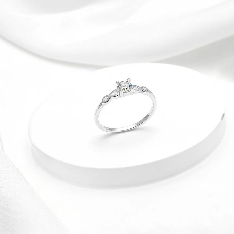 Anel Prata Solitário Moissanite 30 pontos 313998