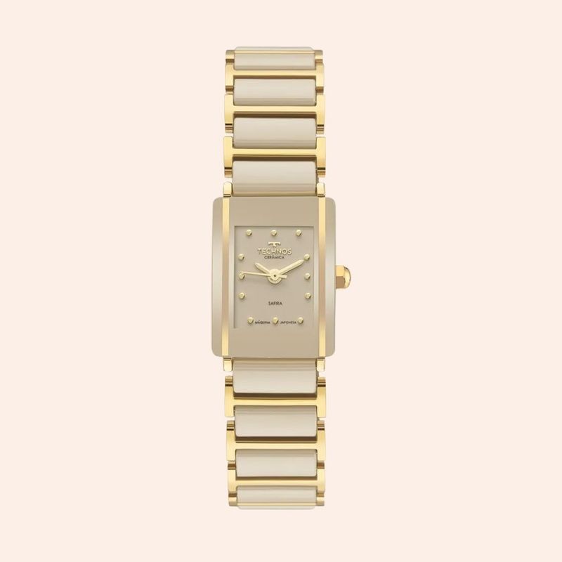 Relógio Technos Feminino Cerâmica Dourado 5Y30XX/2X