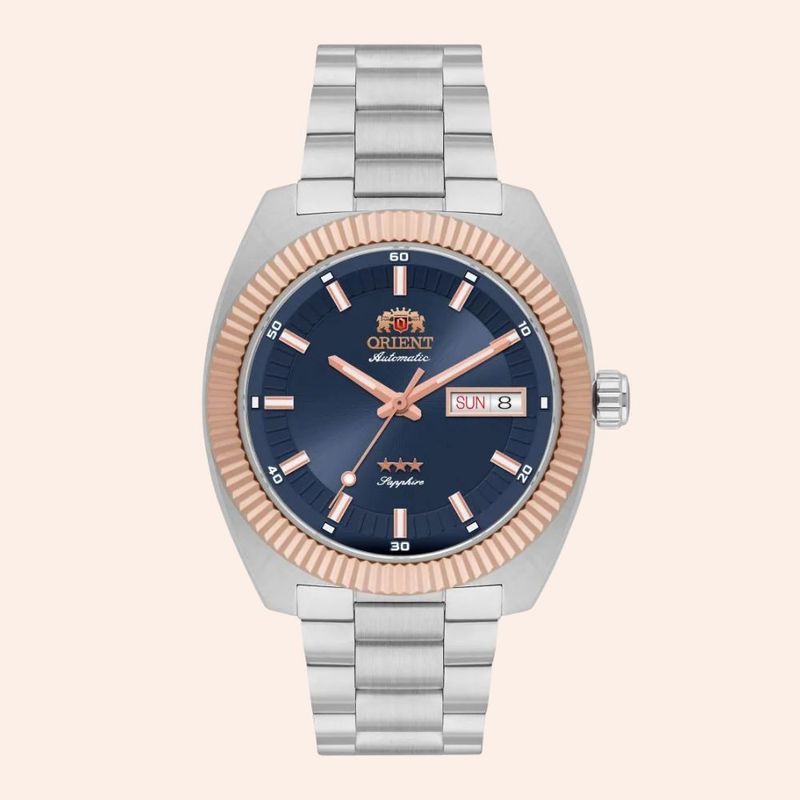 Relógio Orient Heritage 3 Estrelas Azul YN6MM026 D1SX