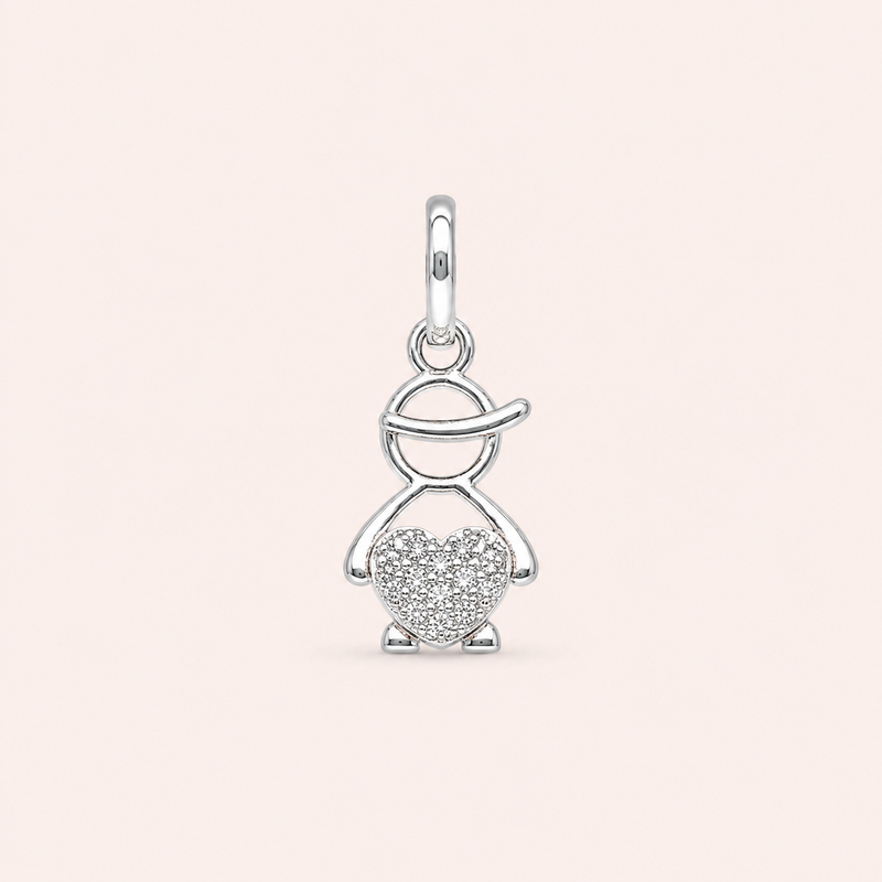Pingente Prata Menino zircônia Vazado 518102