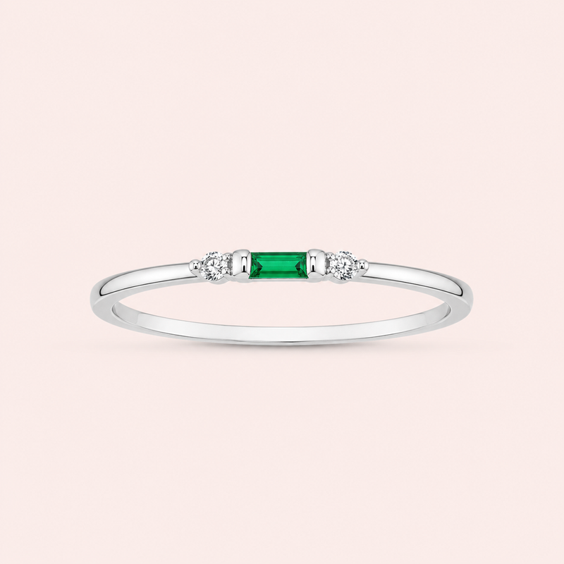 Anel Prata Retângulo Zirconia 313942