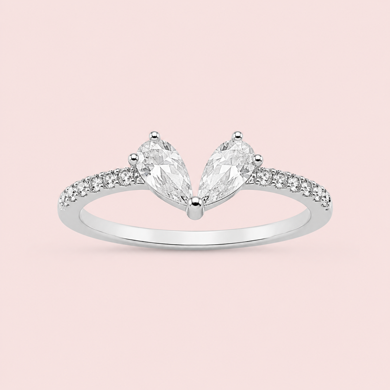 Anel Prata Gota Zirconia 313966