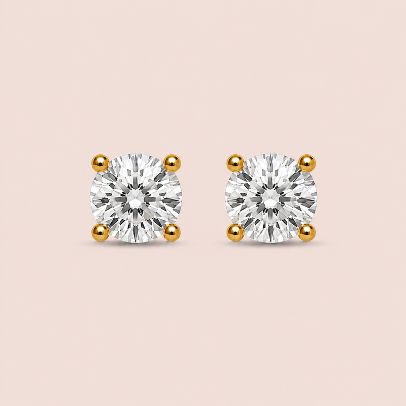 Brinco Folheado a Ouro Ponto de Luz Moissanite 60 pontos 117240