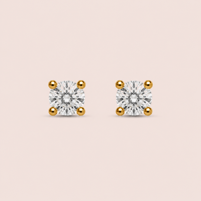 Brinco Folheado a Ouro Ponto de Luz Moissanite 20 pontos 117298