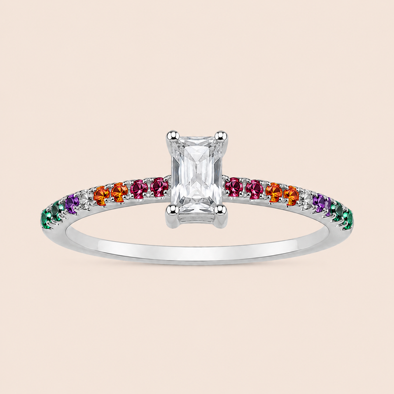 Anel Prata 925 Retângulo Zirconia 313939