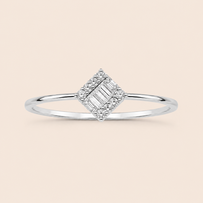 Anel Prata 925 Quadrado Zirconia 313972