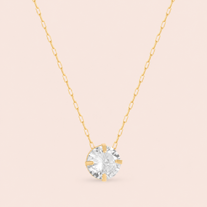 Gargantilha Ouro 18k Ponto de Luz Zircônia 45cm