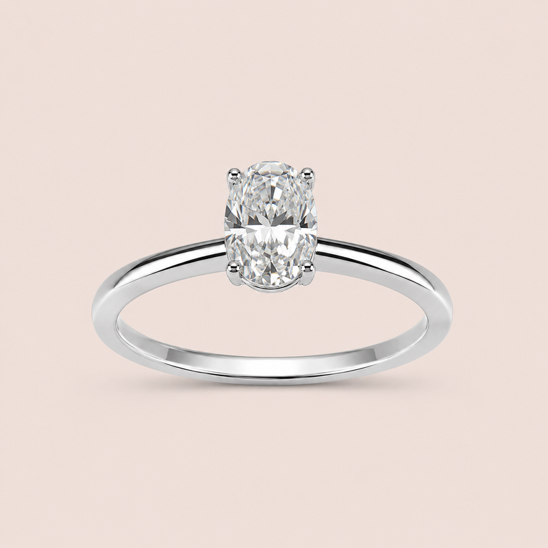 Anel Prata Moissanite Oval 150 pontos 313907