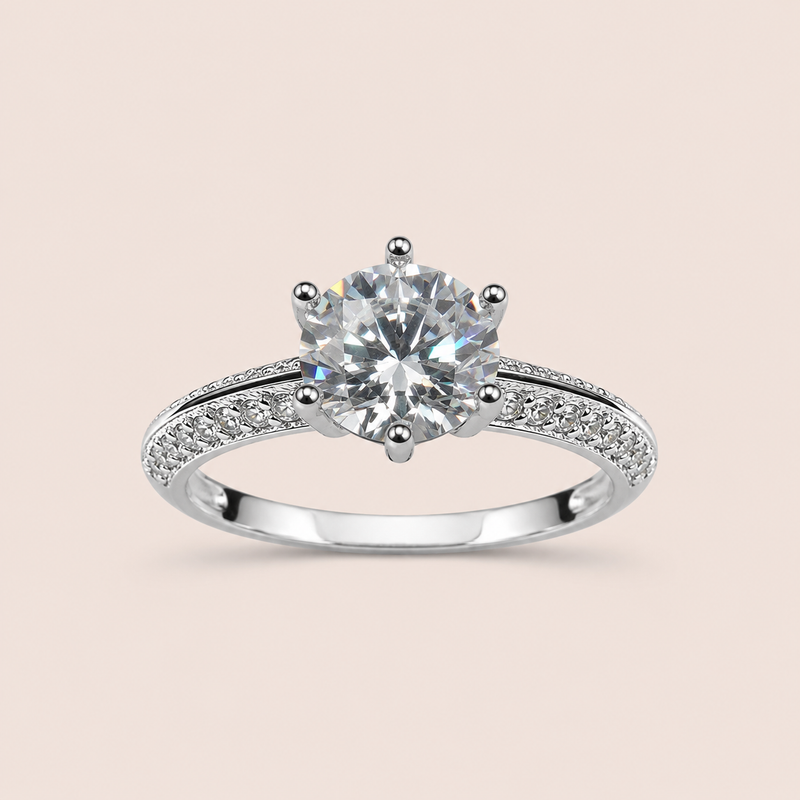 Anel Prata Solitário Moissanite 120 pontos 313917