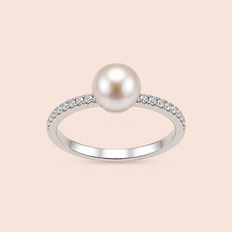 Anel Prata 925 Pérola Zirconia 313919