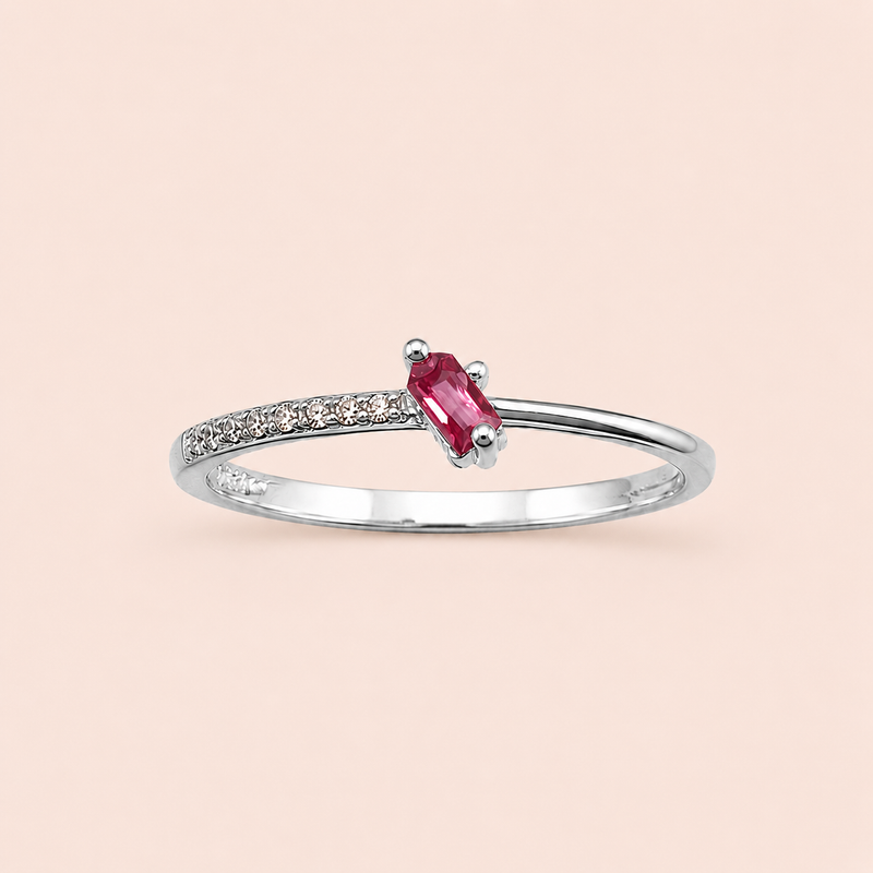 Anel Prata 925 Retângulo Zirconia 313935