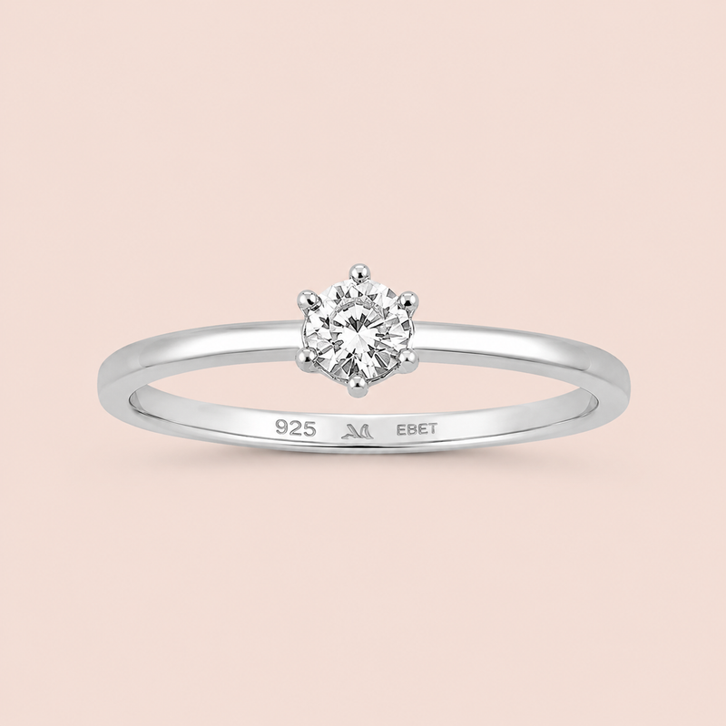 Anel Prata Solitário Moissanite 26 pontos 313816