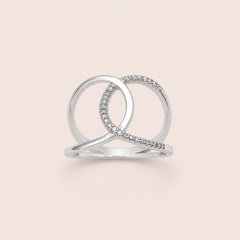 Anel Prata 925 Zirconia Vazado 314019