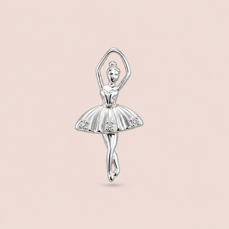 Pingente Prata 925 Bailarina Zirconia 513159