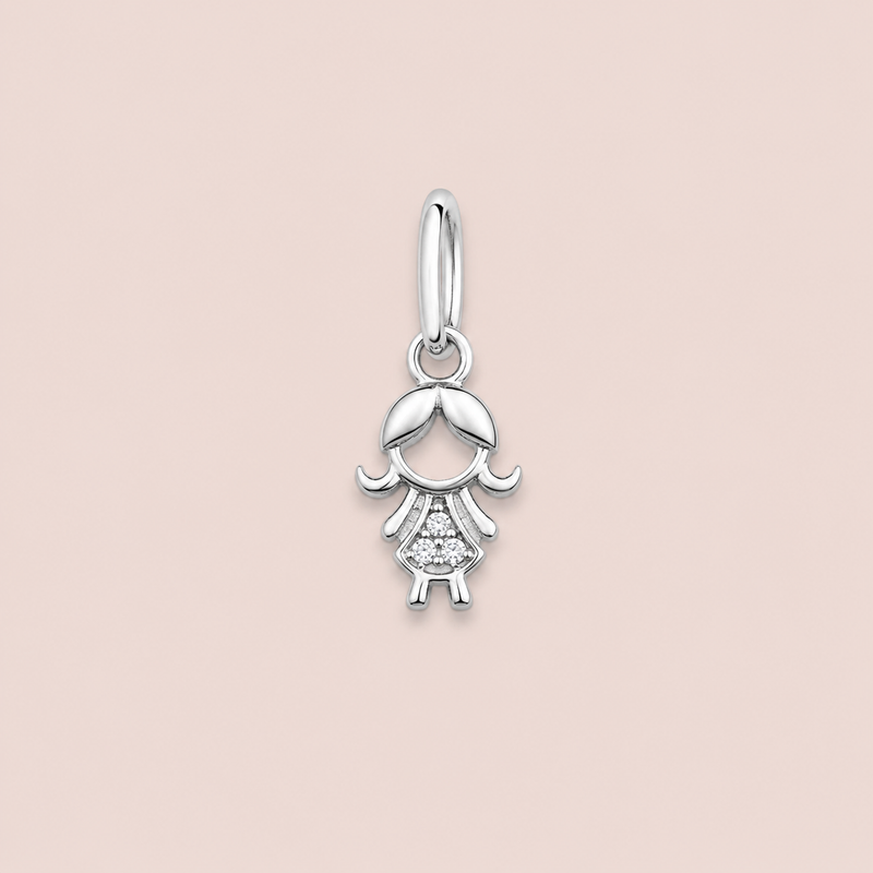 Pingente Prata Menina zircônia 518039