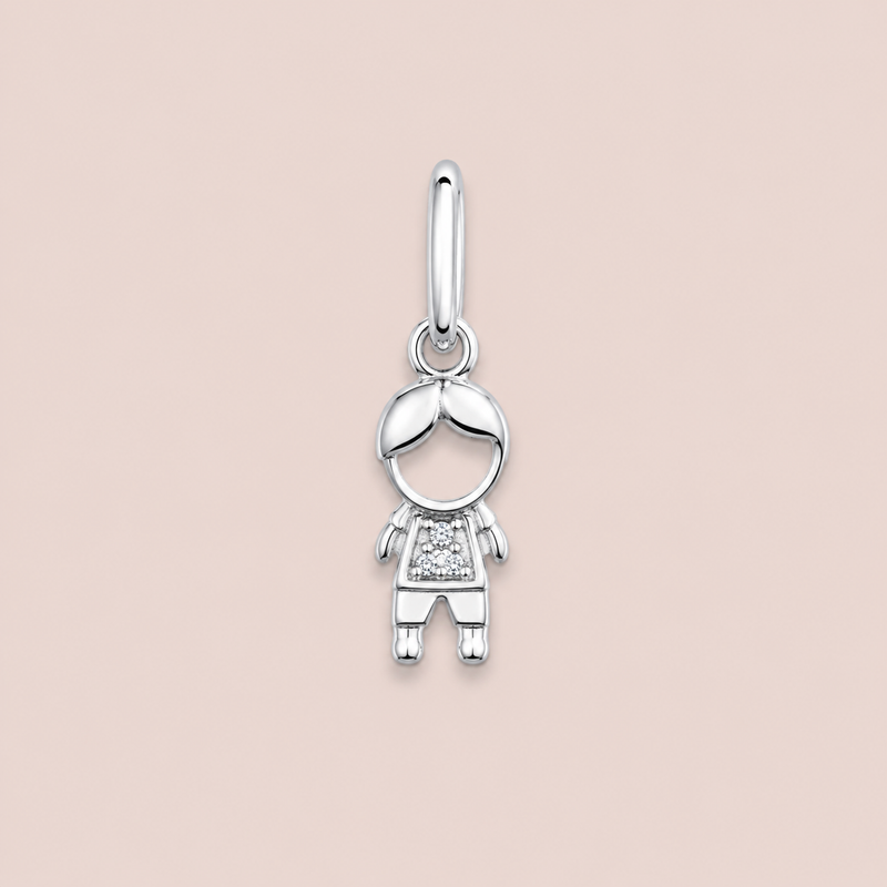 Pingente Prata Menino zircônia 518040