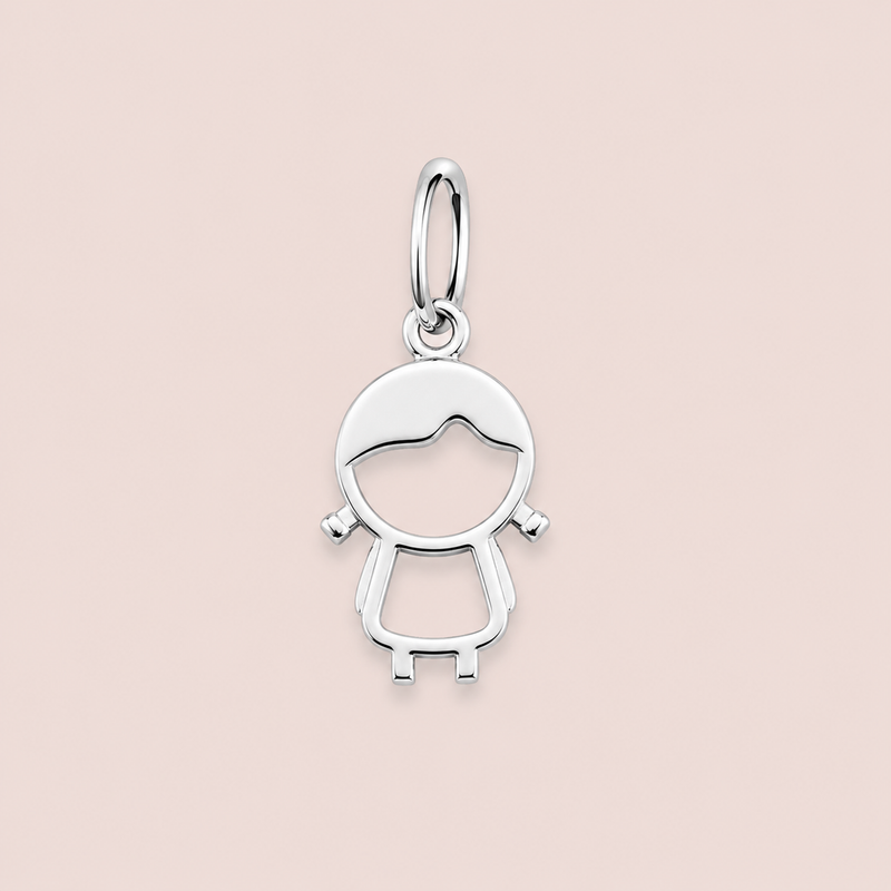 Pingente Prata Menina Vazado 518028