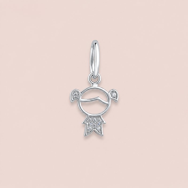 Pingente Prata Menina zircônia 518100