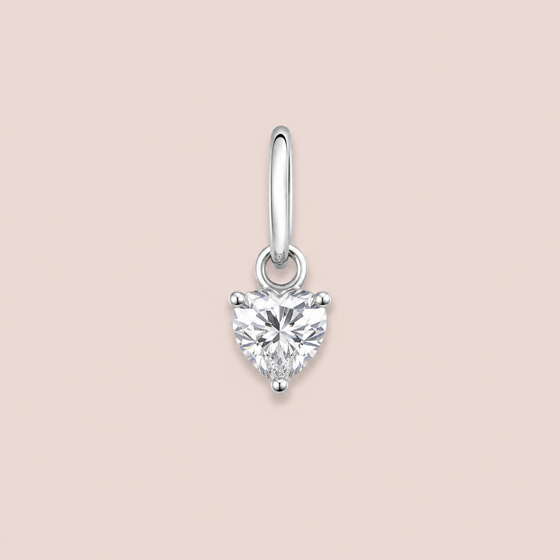 Pingente Prata Coração Moissanite 50Pontos 518073