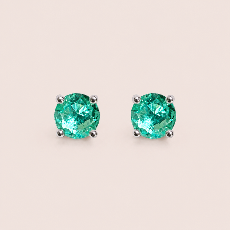 Brinco Prata 925 Zircônia Verde 5mm 117190