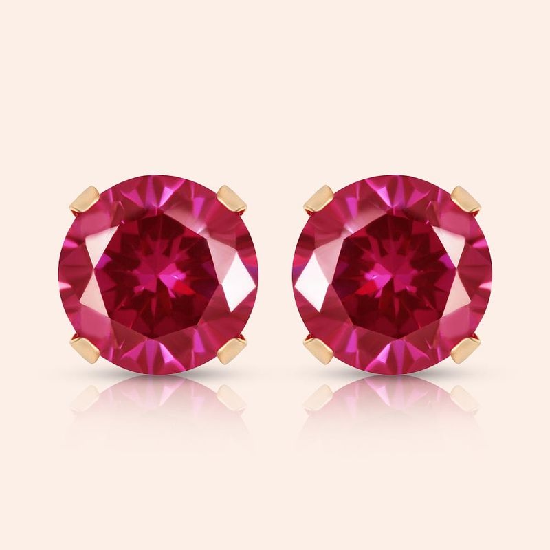 Brinco Ouro 18K Cálice Zircônia 6mm 104725