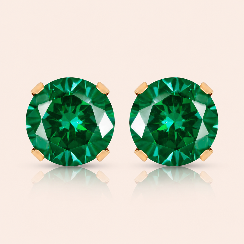 Brinco Ouro 18K Cálice Zircônia 6mm 104725