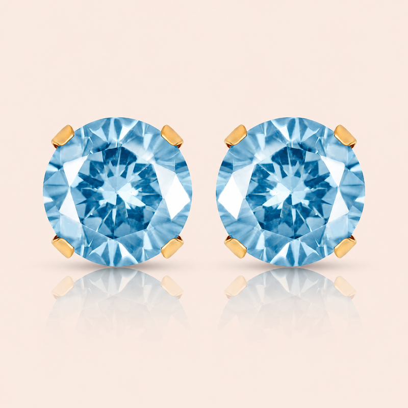 Brinco Ouro 18K Cálice Zircônia 6mm 104725