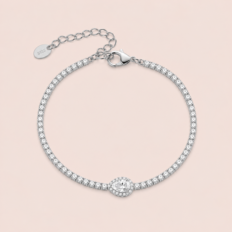 Pulseira Prata 925 Riviera Zircônia Central 1804535