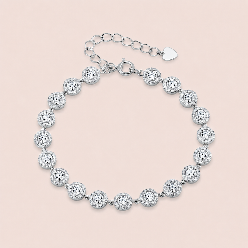 Pulseira Prata 925 Riviera Zircônia Redonda 1804548