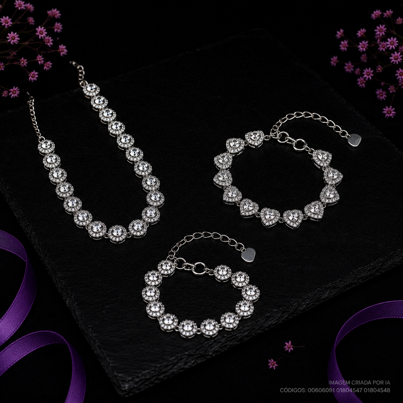 Pulseira Prata 925 Riviera Zircônia Redonda 1804548