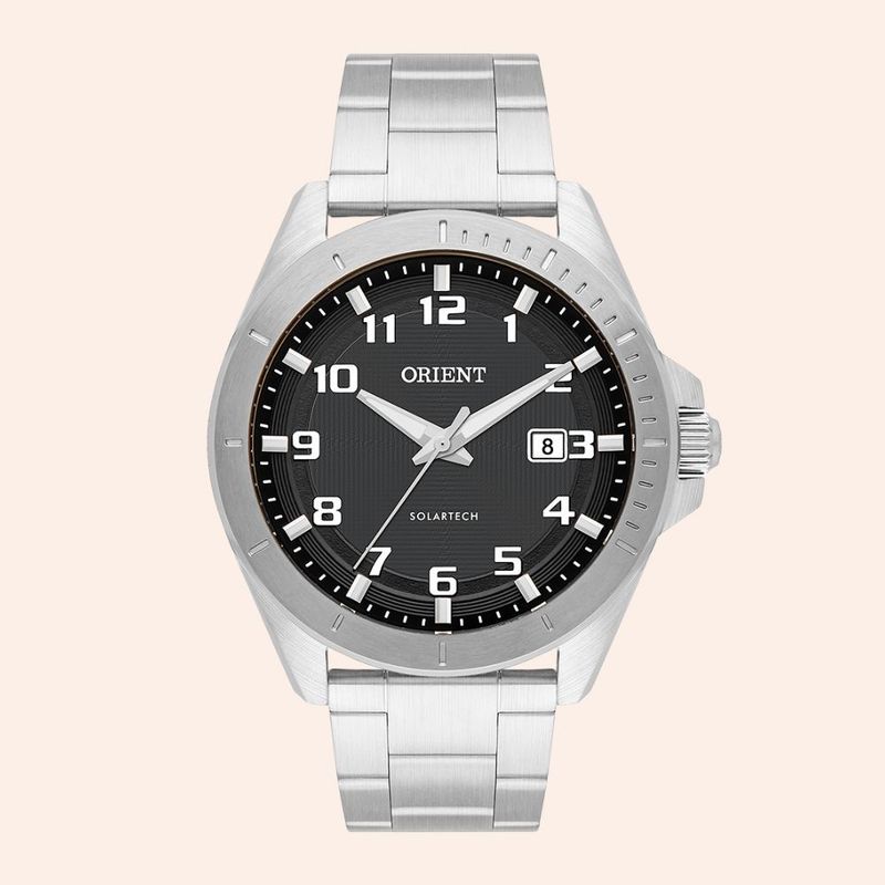 Relógio Orient SolarTech Prata e Preto MBSS1507/P2SX