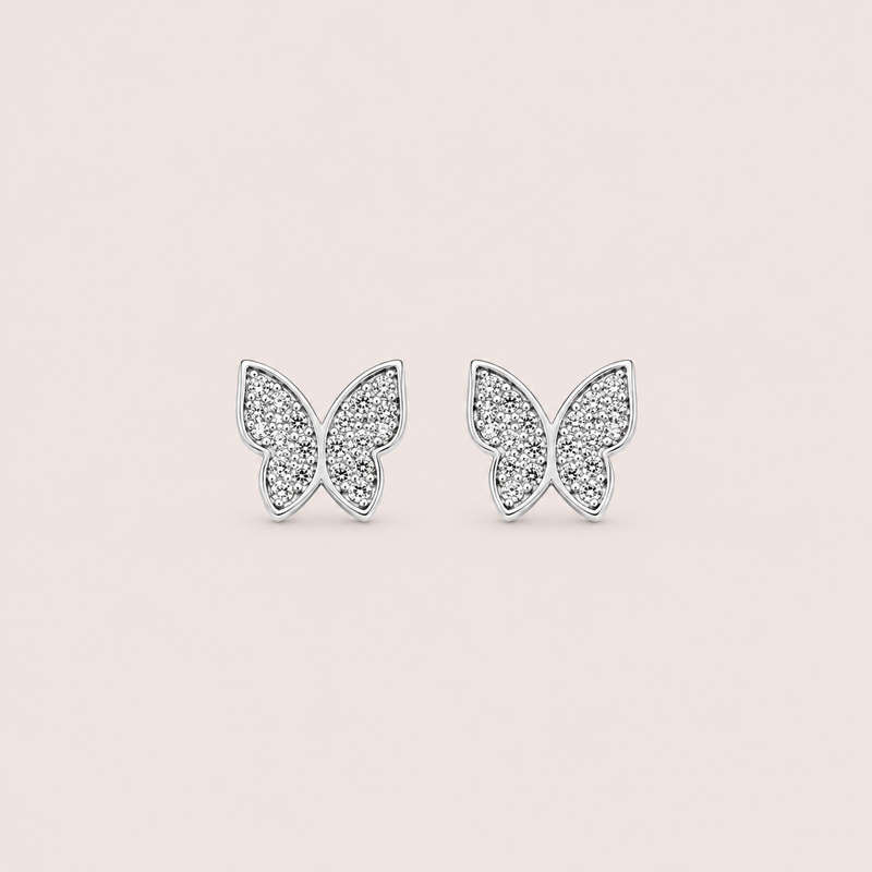 Brinco Prata 925 Borboleta Zirconia 117214