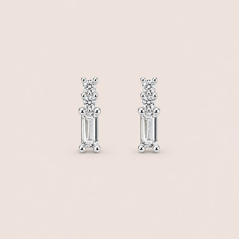 Brinco Prata 925 Retângulo Zirconia 117193