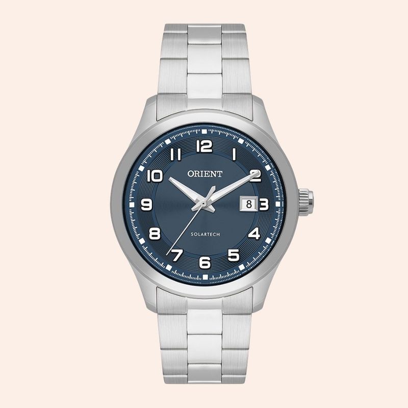 Relógio Orient SolarTech Neo Sports Prata e Azul MBSS1517/D2SX