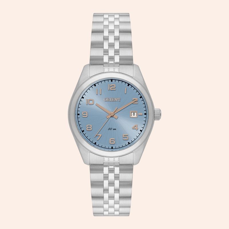 Relógio Orient Eternal Prata e Azul Feminino FBSS1206/A2SX