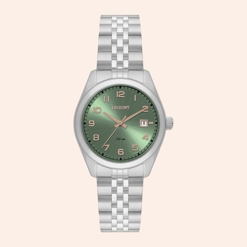 Relógio Orient Eternal Prata e VerdeFeminino FBSS1206/F2SX