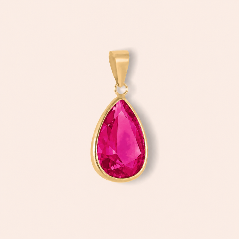 Pingente Ouro 18k Zircônia Gota 515476
