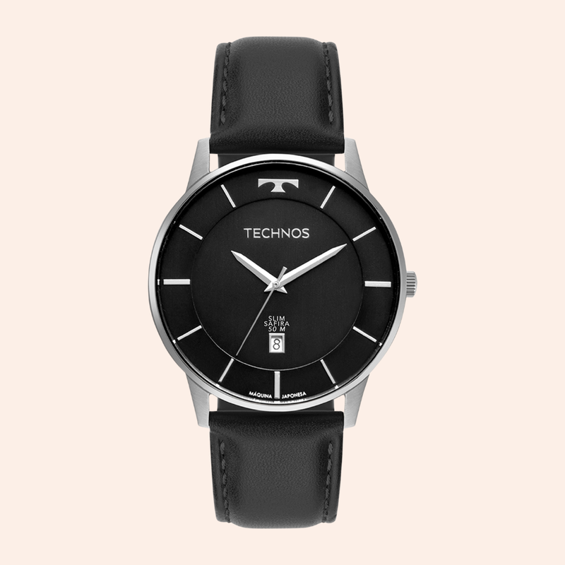 Relógio Technos Slim Safira Preto GM10YY/0P