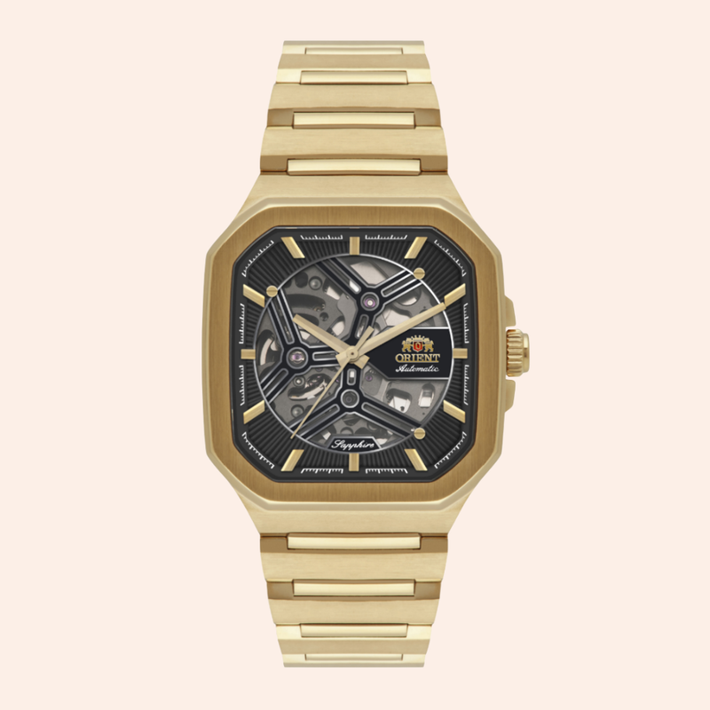 Relógio Orient Skeleton Automático Dourado NH7GG008/G1KX