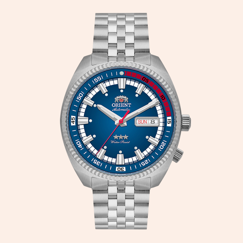 Relógio Orient King Diver Automático Prata e Azul YN6SS028/D1SX
